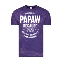 Cloud Purple Mens They Call Me Papaw Because Partner In Crime - Dad & Grandpa Birth Vintage Tee - artisFamous