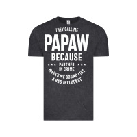 Vintage Black Mens They Call Me Papaw Because Partner In Crime - Dad & Grandpa Birth Vintage Tee - artisFamous