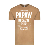 Vintage Camel Mens They Call Me Papaw Because Partner In Crime - Dad & Grandpa Birth Vintage Tee - artisFamous