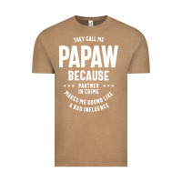Vintage Coffee Mens They Call Me Papaw Because Partner In Crime - Dad & Grandpa Birth Vintage Tee - artisFamous