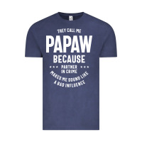 Vintage Denim Mens They Call Me Papaw Because Partner In Crime - Dad & Grandpa Birth Vintage Tee - artisFamous