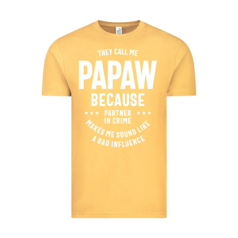 Mens They Call Me Papaw Because Partner In Crime - Dad & Grandpa Birth Vintage Tee by artisFamous | Teevron