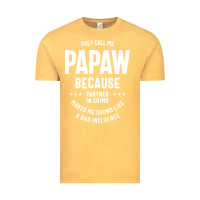 Vintage Mustard Mens They Call Me Papaw Because Partner In Crime - Dad & Grandpa Birth Vintage Tee - artisFamous