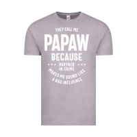 Vintage Zinc Mens They Call Me Papaw Because Partner In Crime - Dad & Grandpa Birth Vintage Tee - artisFamous