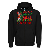 Black Just A Girl Who Loves Christmas Zipper Hoodie - FaDigitalArtStudio