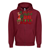Burgundy Just A Girl Who Loves Christmas Zipper Hoodie - FaDigitalArtStudio