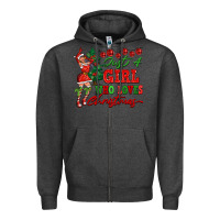 Charcoal Heather Just A Girl Who Loves Christmas Zipper Hoodie - FaDigitalArtStudio