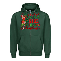 Sports Green Just A Girl Who Loves Christmas Zipper Hoodie - FaDigitalArtStudio