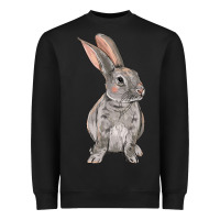 Black Easter bunny Heavyweight Sweatshirt - OliviaCreatesArt