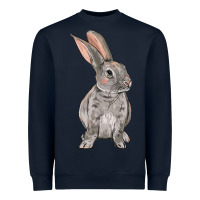 Navy Easter bunny Heavyweight Sweatshirt - OliviaCreatesArt