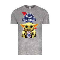 Cloud Rock Baby Yoda Hugs Pabst Blue Ribbon Beer Vintage Tee - artisFamous