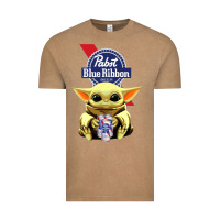 Vintage Coffee Baby Yoda Hugs Pabst Blue Ribbon Beer Vintage Tee - artisFamous