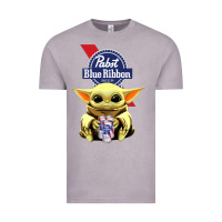 Vintage Zinc Baby Yoda Hugs Pabst Blue Ribbon Beer Vintage Tee - artisFamous