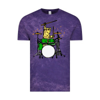 Cloud Purple drummer cat music lover musician playing the drums Vintage Tee - artisFamous