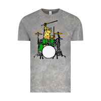 Cloud Rock drummer cat music lover musician playing the drums Vintage Tee - artisFamous