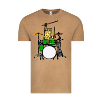 Vintage Camel drummer cat music lover musician playing the drums Vintage Tee - artisFamous