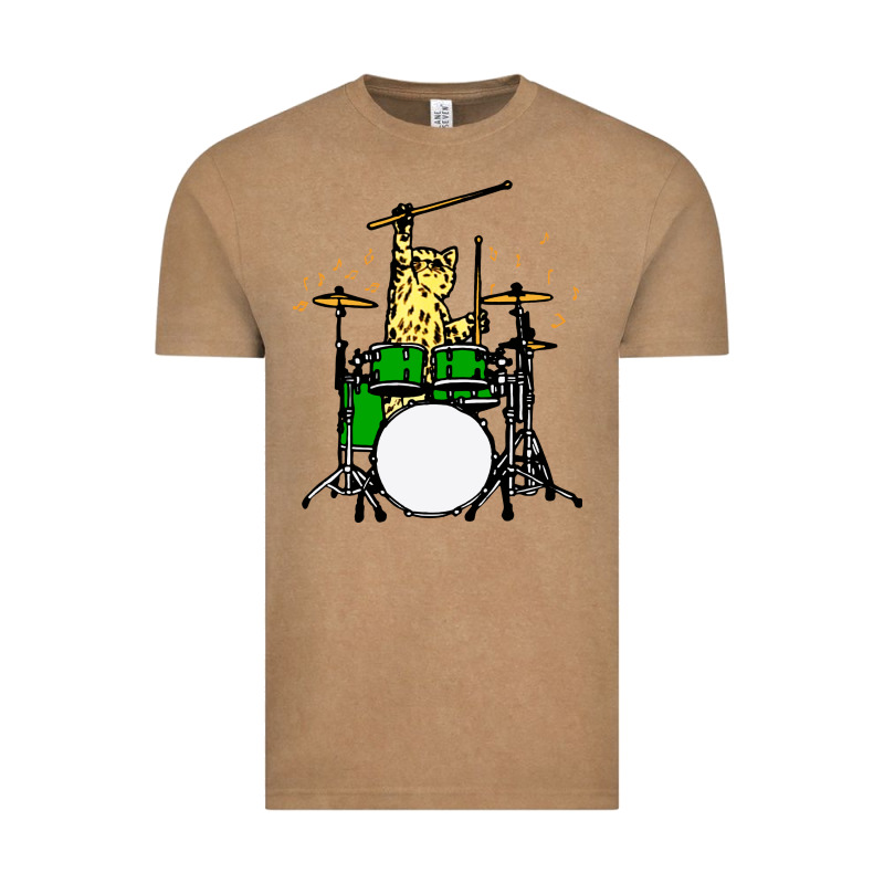 Drummer Cat Music Lover Musician Playing The Drums Vintage Tee by artisFamous | Teevron