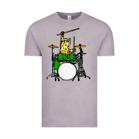 Vintage Zinc drummer cat music lover musician playing the drums Vintage Tee - artisFamous