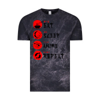 Cloud Black eat sleep anime repeat japanese Vintage Tee - artisFamous