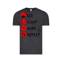 Vintage Black eat sleep anime repeat japanese Vintage Tee - artisFamous