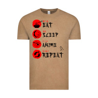 Vintage Coffee eat sleep anime repeat japanese Vintage Tee - artisFamous
