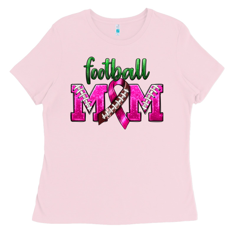 Football Mom Breast Cancer Ladies Tee by BundleAndBundleShop | Teevron