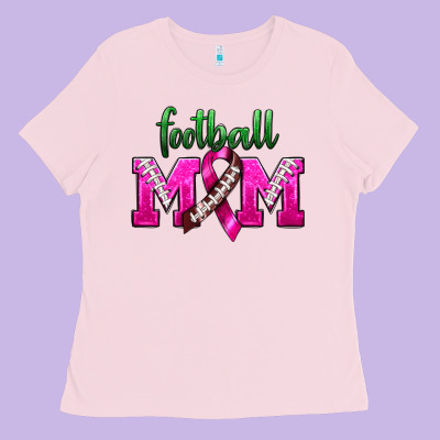 Football Mom Breast Cancer Ladies Tee Designed By Bundleandbundleshop