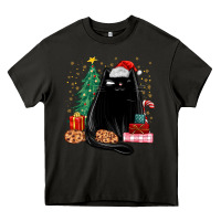 Asphalt christmas black cat Heavy Core Tee - MaliasSmallBusiness