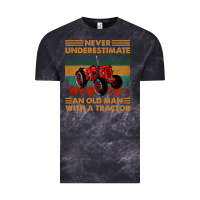 Cloud Black never underestimate an old man with a tractor retro vintage Vintage Tee - artisFamous