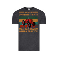 Vintage Black never underestimate an old man with a tractor retro vintage Vintage Tee - artisFamous
