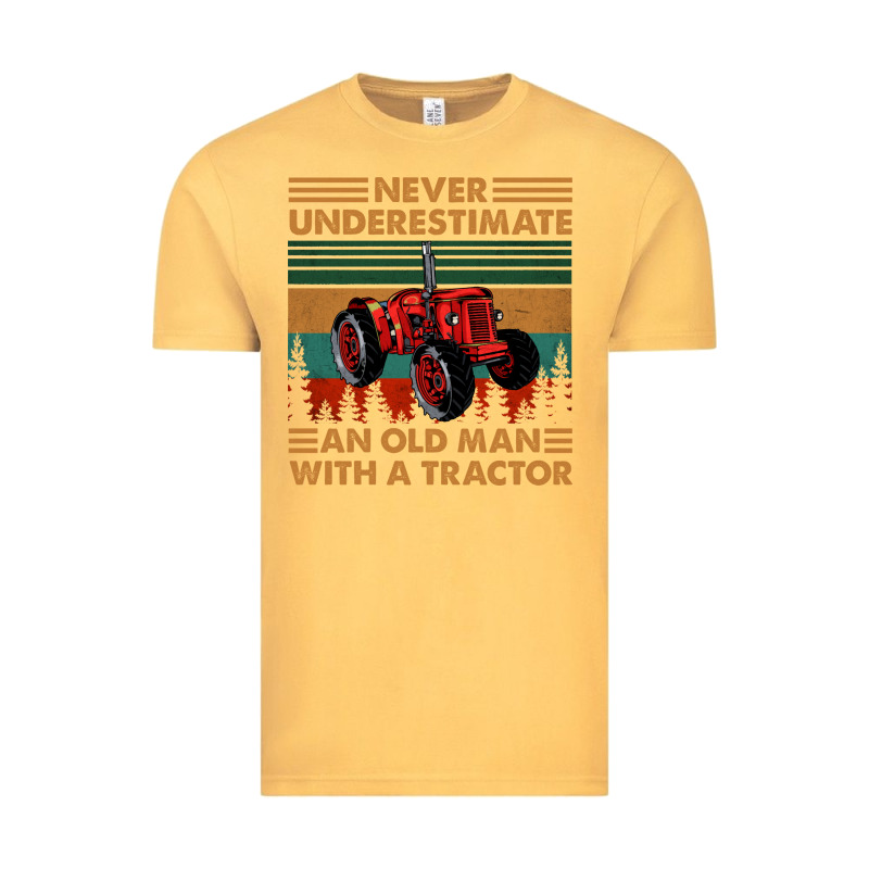 Never Underestimate An Old Man With A Tractor Retro Vintage Vintage Tee by artisFamous | Teevron