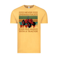 Vintage Mustard never underestimate an old man with a tractor retro vintage Vintage Tee - artisFamous