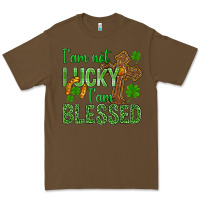 Cacao I Am Not Lucky I Am Blessed St. Patricks Premium Tee - BundleAndBundleShop