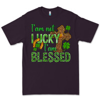 Plum I Am Not Lucky I Am Blessed St. Patricks Premium Tee - BundleAndBundleShop