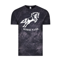 Cloud Black Personalised Horse Printed Equestrian Riding Cob Jumping Rider Horse Vintage Tee - artisFamous
