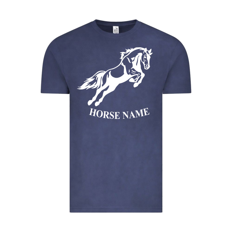 Personalised Horse Printed Equestrian Riding Cob Jumping Rider Horse Vintage Tee by artisFamous | Teevron
