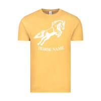 Vintage Mustard Personalised Horse Printed Equestrian Riding Cob Jumping Rider Horse Vintage Tee - artisFamous