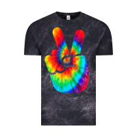 Cloud Black cool peace hand tie dye t shirt for boys and girls Vintage Tee - artisFamous
