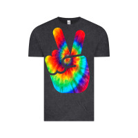 Vintage Black cool peace hand tie dye t shirt for boys and girls Vintage Tee - artisFamous