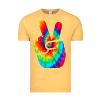 Vintage Mustard cool peace hand tie dye t shirt for boys and girls Vintage Tee - artisFamous