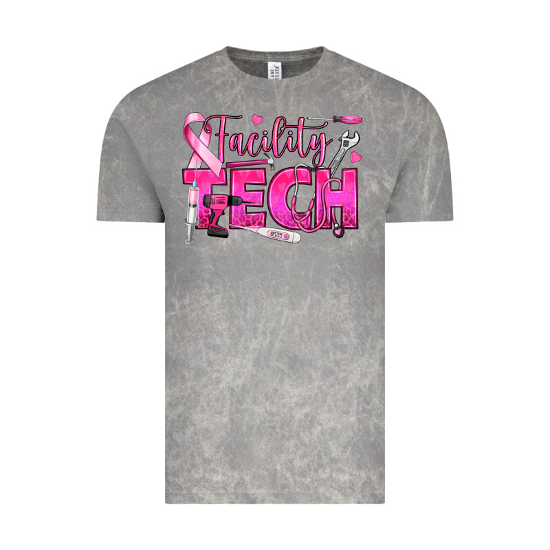 Breast Cancer Facility Tech Vintage Tee by texasbilliewilder | Teevron