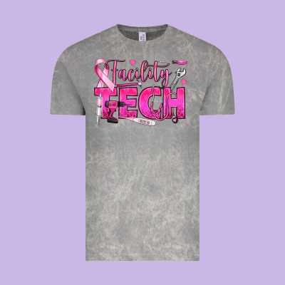 Breast Cancer Facility Tech Vintage Tee Designed By Texasbilliewilder