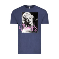 Vintage Denim monroe black and white pink handwriting t shirt Vintage Tee - artisFamous