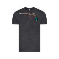 Vintage Black Revolver Handgun Vintage Tee - artisFamous