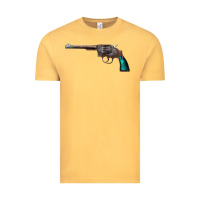 Vintage Mustard Revolver Handgun Vintage Tee - artisFamous