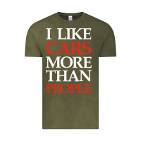 Vintage Olive I LIKE CARS MORE THAN PEOPLE Vintage Tee - artisFamous