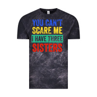 Cloud Black you can't scare me i have three sisters funny brother Vintage Tee - artisFamous