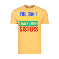 Vintage Mustard you can't scare me i have three sisters funny brother Vintage Tee - artisFamous