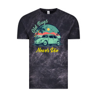 Cloud Black Vintage Funny Beetle Bug Distressed Classic Cars Old Bugs Never Die Vintage Tee - artisFamous