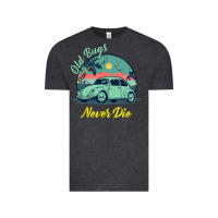 Vintage Black Vintage Funny Beetle Bug Distressed Classic Cars Old Bugs Never Die Vintage Tee - artisFamous